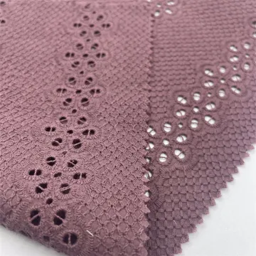 100% eyelet cotton cutout embroidery