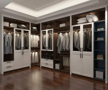 Dark Walnut Customized Wardrobe Corner Wardrobe