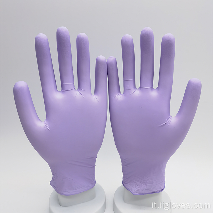 Guanti esami viola guanti di cassetta di sicurezza viola rosa