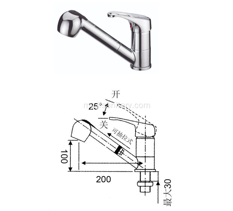 ခေတ်သစ်မီးဖိုချောင် pullout faucet