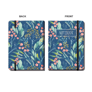 Custom plant leaf cover strap hardcover notebook