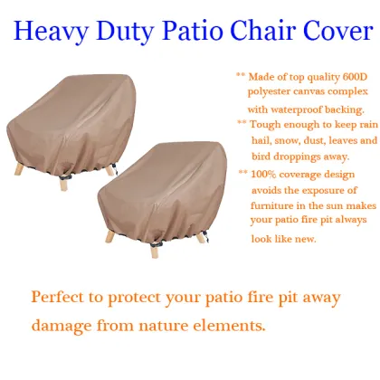 600D Waterproof Patio Chair Covers - 2 Pack: Durable, Dust-Proof Outdoor Lounge and Deep Seat Lawn Chair Protection