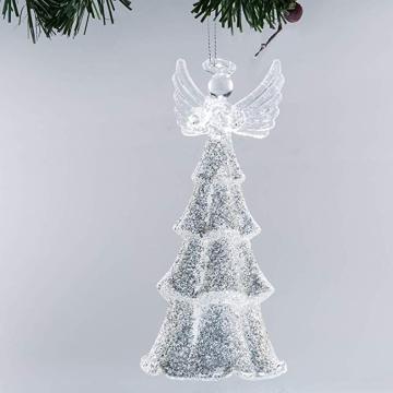 Glass Hand Made Blown Angel Christmas Ornament LED Light