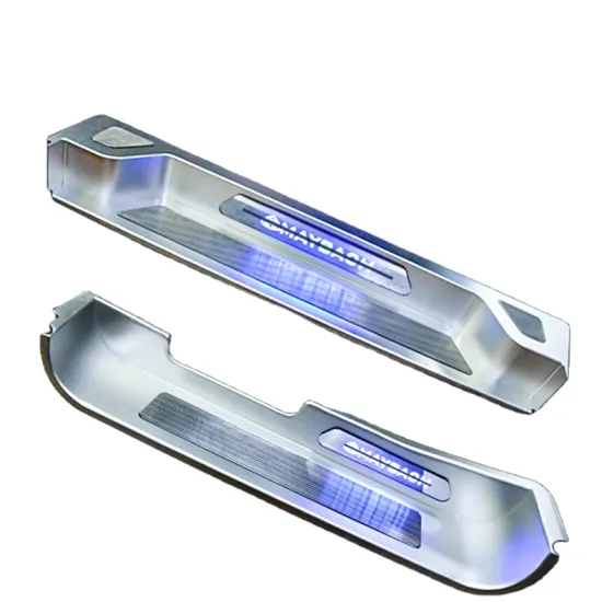 Custom Minggao Logo Mercedes-Benz Door Threshold LED Scuff Plate
