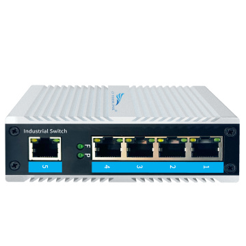 5* 10/100/1000m RJ45 Port Ethernet Switch - Fiber Industrial Omanaged Switch