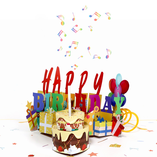 3D Születésnapi Torta Pop Up Musical Card