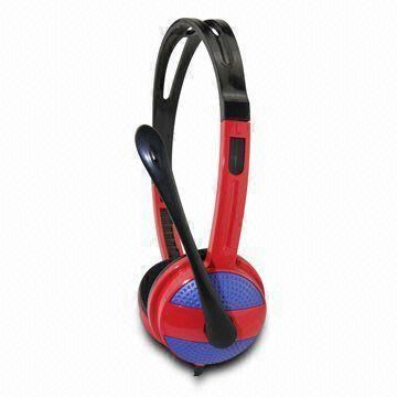 Wired Computer Headset with 32 Ohms/2.2KΩ Impedance and 2 x 40mm Mylar Speaker
