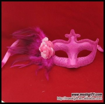 Wholesale hot pink venetian feather masks for party