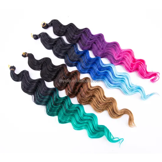AliLeader 18 inch Deep Wave Twist Crochet Braiding Hair Curly Synthetic Hair Extensions Bulk