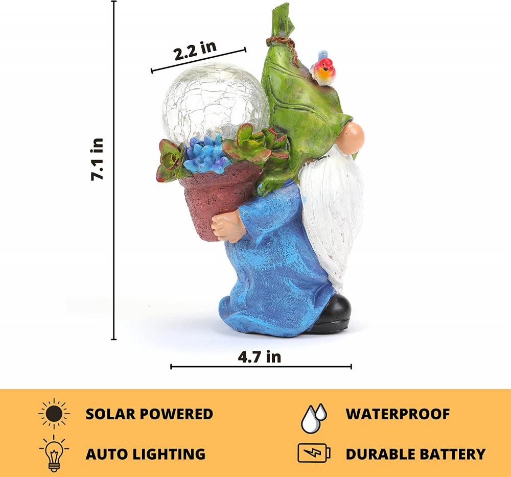 Solar Garden Gnome wasserdichte Außenstatuen im Freien