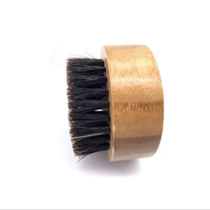 Eco-Friendly Boar Bristle Shaving Brush for Men - Vinnie Portable Round Beard and Mustache Brush