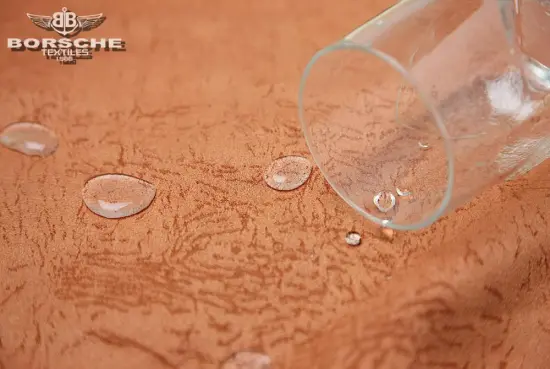 Micro fiber jacquard suede fabric with water repellent