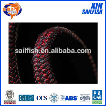 Braided ropes white with black color yacht ropes in Shanghai