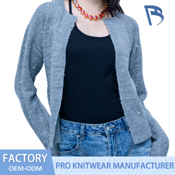 Women's Nail Bead Cardigan with Nitrile