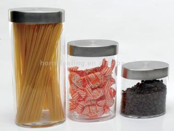 glass storage jar or canister