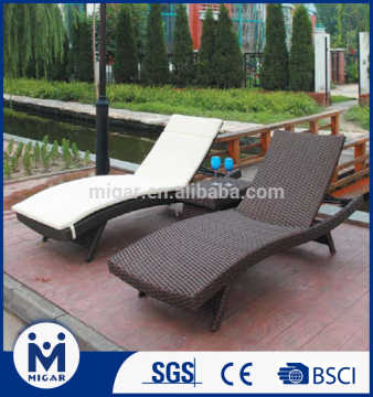 Outdoor leisure used rattan cheap garden sun loungers