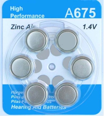 A675  Hearing Aid Zinc-air Batteries
