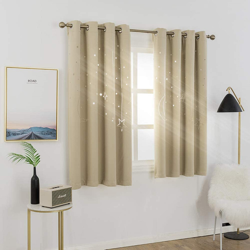 Cutout Curtain Star Beige