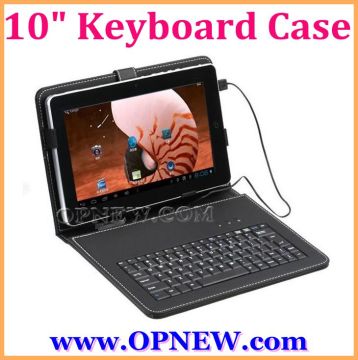 10.1" Keyboard Leather Cover Case QWERTY USB/mini USB/Micro Bracket Bag for 8" Tablet PC MID PDA Drop Shipping OPNEW Wholesale