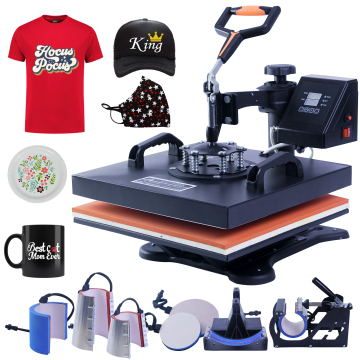 Hoogwaardige 8-in-1 combo Heat Press Machine voor t-shirt en tumbler-afdrukken