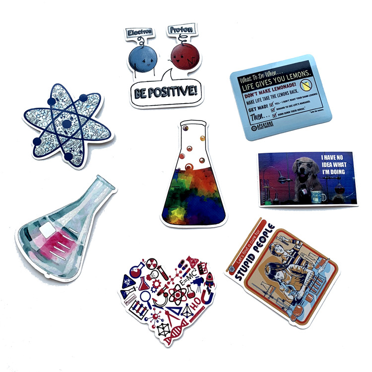 50PCS science chemistry lab astronaut stickers blockchain code Brain scientists funny stickers for child gift decor Luggage