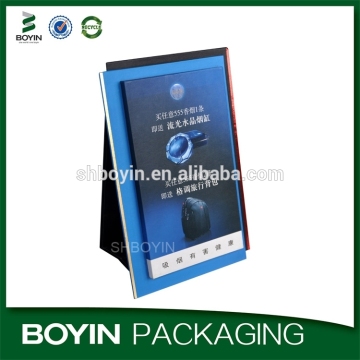 Custom promotional blue tabletop paper advertising display for cigarette