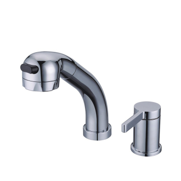 FUAO brass single handle pull down basin faucet