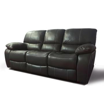 Sofa sectional kulit dengan kursi malas