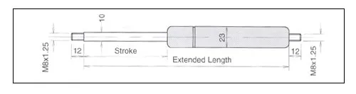 10 - 23 Gas Struts Gas Spring