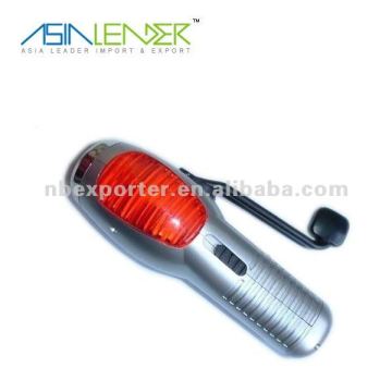 Cranking hand rechargeable flashlight