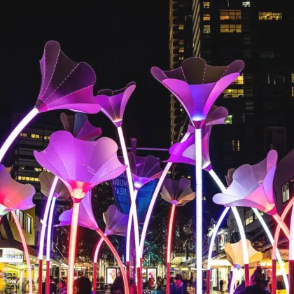 IP65 Rated Painting Button Landscape Light Art Installation Exhibition with Custom Outdoor Gramophone Trumpet Lights