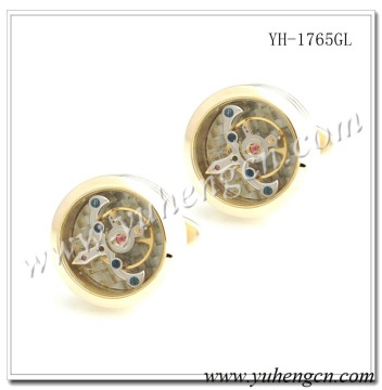 YH-1765GL Novelty Gold Watch Tourbillon Cufflinks