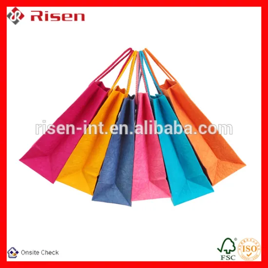 Machine made kraft paper gift packaging bags