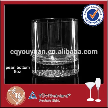 beautiful pearl decorated glass tumbler with round bottom