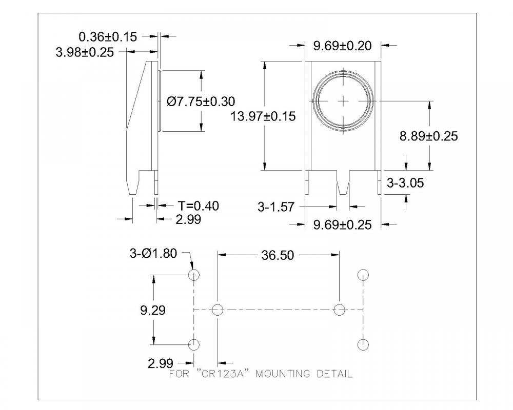 CR123A แบตเตอรี่บวกติดต่อ BS-NI-B-595