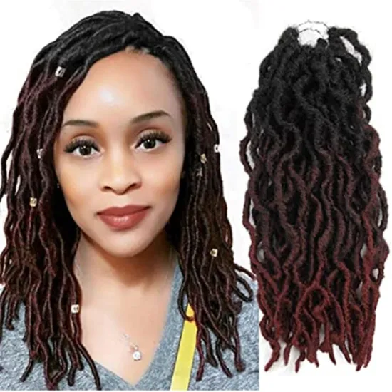 14inch Faux Nu Locs Crochet Braids Short Wavy Goddess Faux Locs False Locs Prelooped Ringlet Synthetic Hair Extension