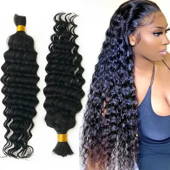 Natural Color Malaysian Deep Wave Remy Human Hair Bulk Bundles