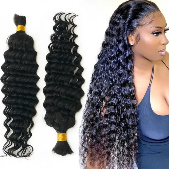 Natural Color Malaysian Deep Wave Remy Human Hair Bulk Bundles