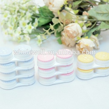 Factory outlet Contact Lens Case, contact lens double box, 3D cookie double colors contact lens case