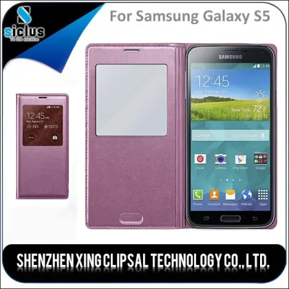 Smartphone Wallet Leather Case, Leather Wallet Stand Case for Samsung Galaxy S5 Sublimation leather case