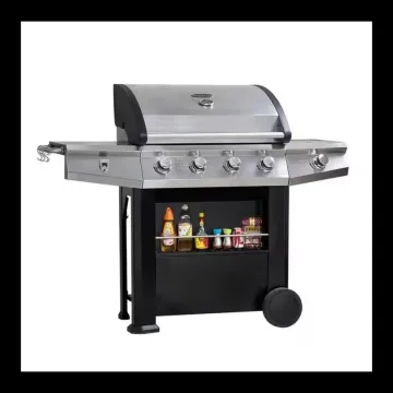 Portable 5 Burners Gas Griller Machine Commercial Smokeless Oven Barbecue Stove Gas BBQ Grill with Side Burner Toaster Ovensc