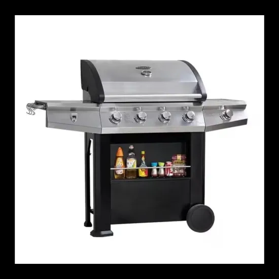 Portable 5 Burners Gas Griller Machine Commercial Smokeless Oven Barbecue Stove Gas BBQ Grill with Side Burner Toaster Ovensc