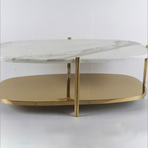 Double round corners rectangle coffee table