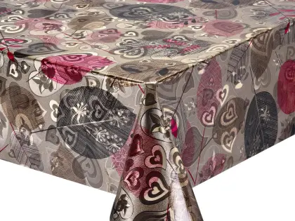Double Face Emboss printed Gold Silver Tablecloth Kingston