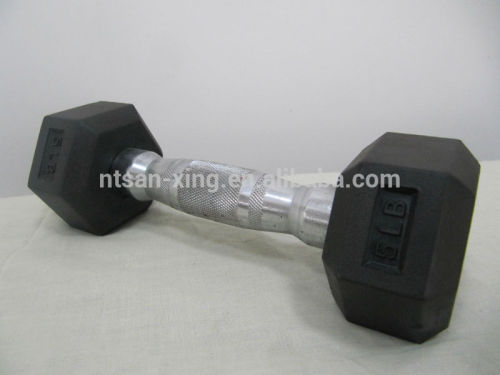 Professional popular rubber coated hex pound-dumbbell 1