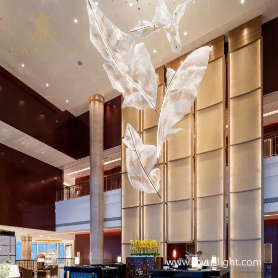 Large leaf shaped chandelier Art chandelier Lobby chandelier lighting hotel chandelier