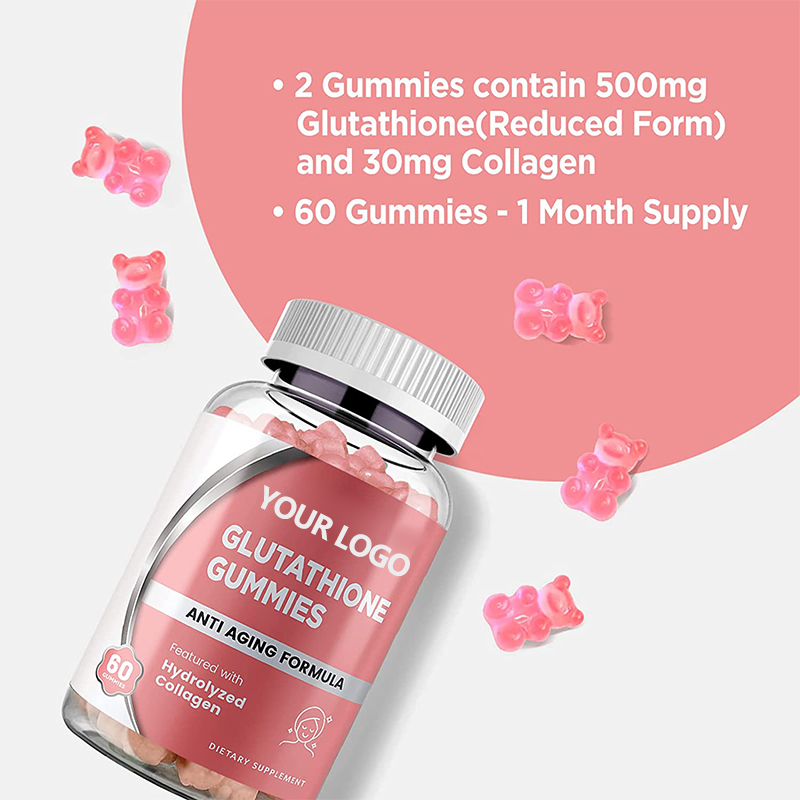 Private Label Skin whitening glutathione gummies for reduce dark spots Collagen peptide glutathione Gummy with Alpha Lipoic Acid