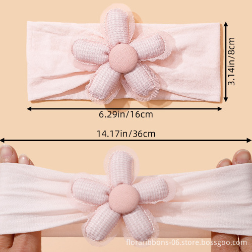 Cute Newborn Nylon Fontanel Headband: Elastic Flower Headband for Babies