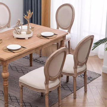 Stackable Egg Roll Chair Vintage Rustic Solid Wood Round Back Dining Chair Manufactory