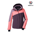 Chaqueta de esquí ligera para mujer con capucha con cremallera
